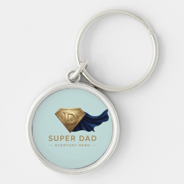 Porte-clés Conception minimale de la fête des pères de super- (Devant)