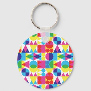 Porte-clés Conception motif géométrique Abstraite et colorée.