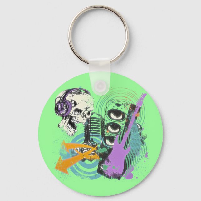 PORTE-CLÉS CONCEPTION MUSICALE RÉTRO (Recto)