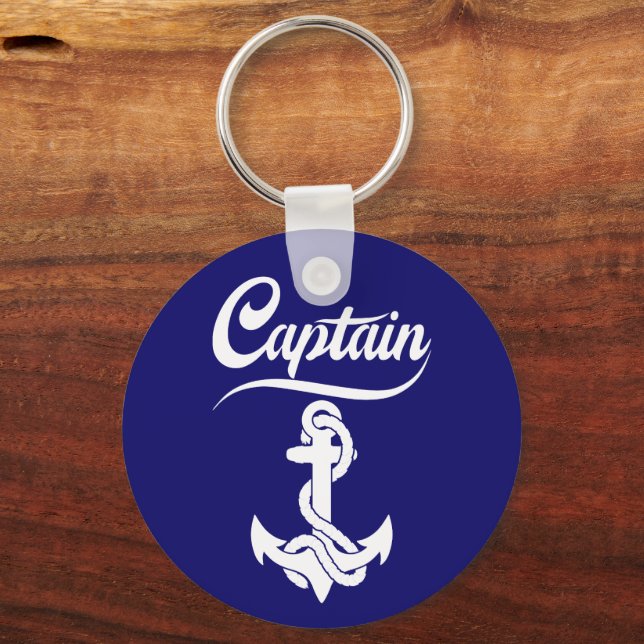 Porte-clés Conception nautique d'ancre de voilier capitaine (Recto)