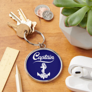 Porte-clés Conception nautique d'ancre de voilier capitaine