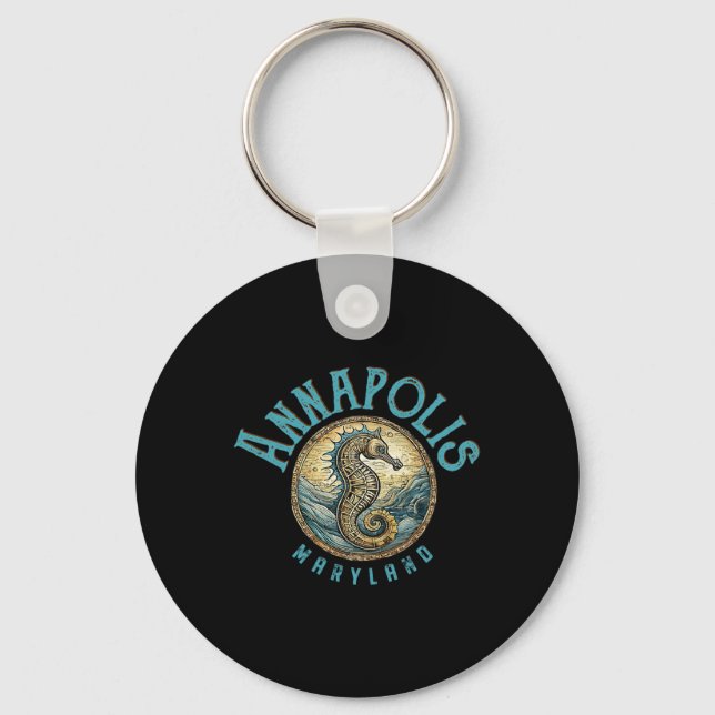 Porte-clés Conception nautique d'Annapolis Maryland hippocamp (Recto)