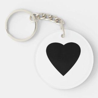 Porte-clés Conception noire et blanche de coeur d'amour