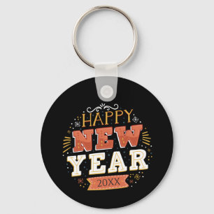 Porte-clés Conception personnalisée vintage Bonne Année Eve D