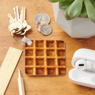 Porte-clés Conception réaliste de gaufre carrée toastée