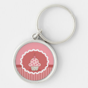 Porte-clés Conception rose de petit gâteau