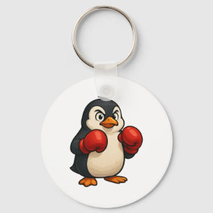 Porte-clés Conception sportive de boxeur manchot de pingouin