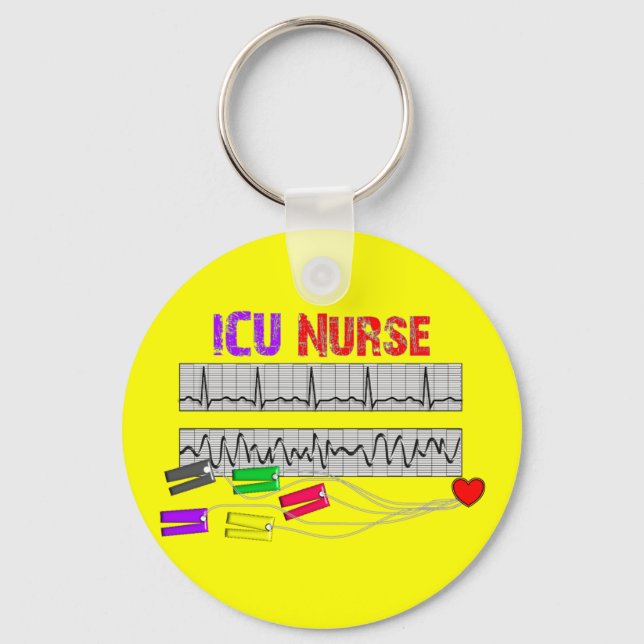 Porte-clés Conception unique ICU Infirmières Cadeaux (Recto)