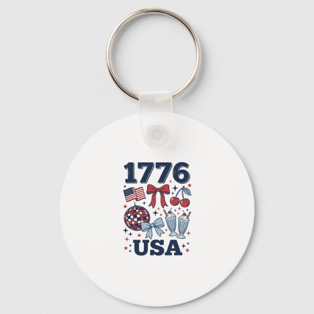 Porte-clés Conception vectorielle coquette patriotique USA 17 (Recto)