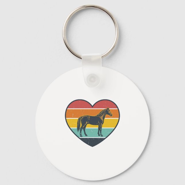 Porte-clés Conception vectorielle de cheval de cœur de couche (Recto)