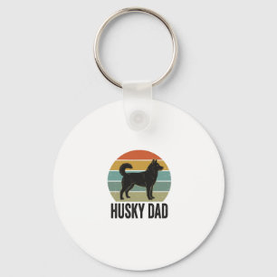 Porte-clés Conception vectorielle de chien rétro Husky Papa V