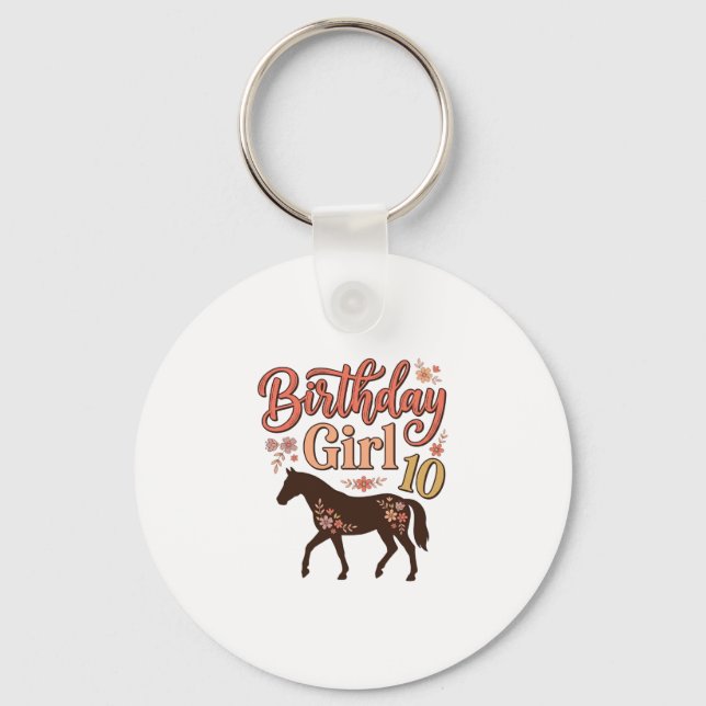 Porte-clés Conception vectorielle florale de cheval 10 pour f (Recto)