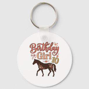 Porte-clés Conception vectorielle florale de cheval 10 pour f
