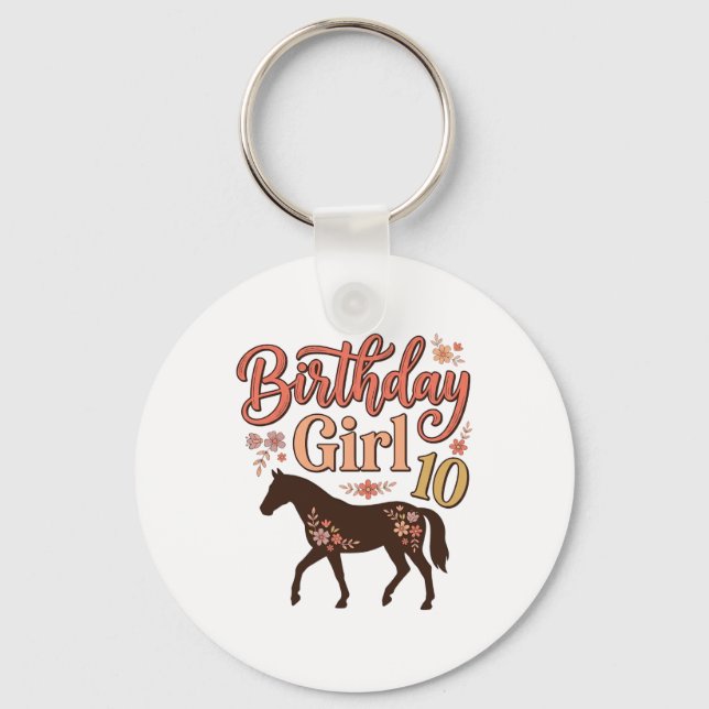 Porte-clés Conception vectorielle florale de cheval 10 pour f (Recto)