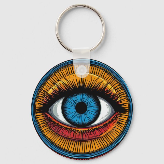 Porte-clés Conception vibrante de l'œil du mal artistique (Recto)