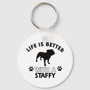 Porte-clés Conceptions de race de chien de Staffy