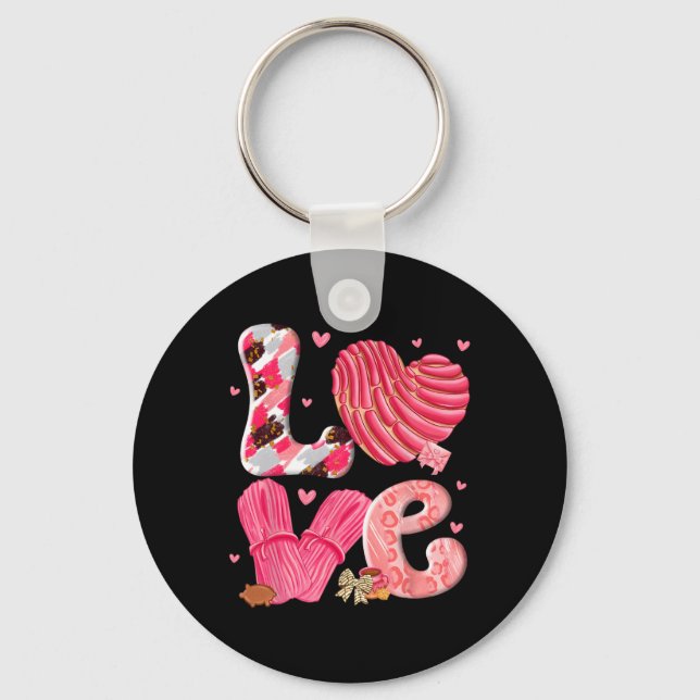 Porte-clés Concha Love Valentine's Day Mexican Sweet Pan Dulc (Recto)
