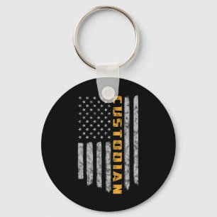Porte-clés Concierge Drapeau Américain Usa Concierge École 