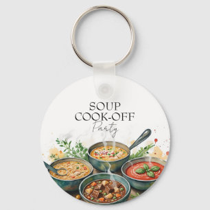 Porte-clés Concours de soupe rustique Potluck Party Aquarelle