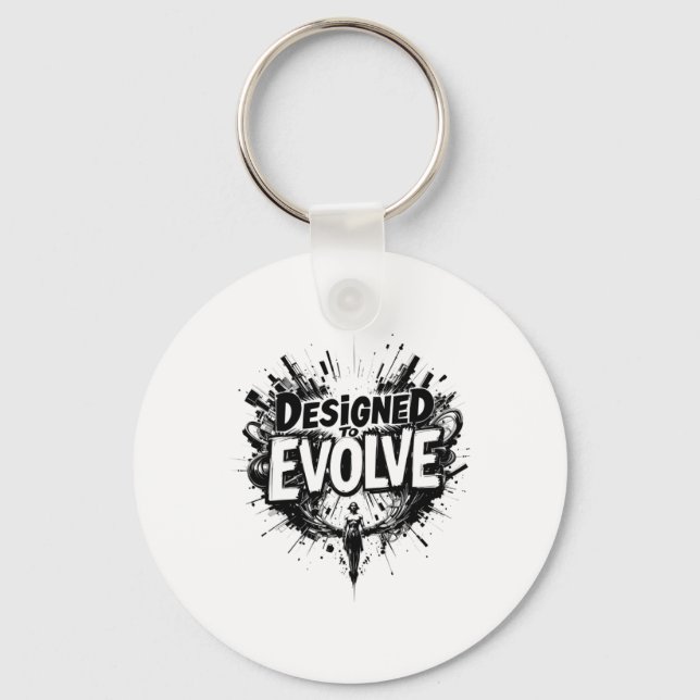 Porte-clés Conçu pour évoluer – Évolution abstraite audacieus (Recto)