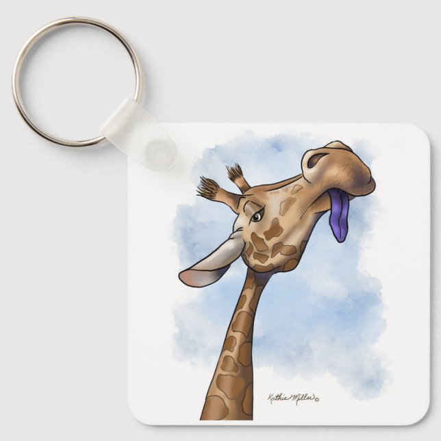 Porte-clés Condescending Giraffe Cartoon (Recto)