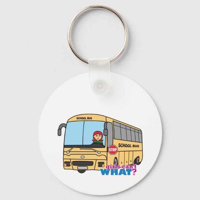 Porte-clés Conducteur de bus scolaire léger/rouge (Recto)