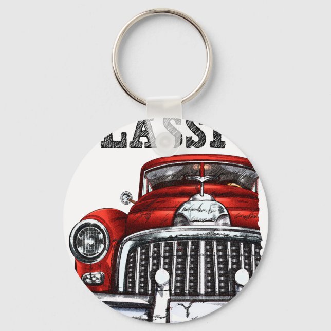 Porte-clés conduire la voiture décapotable classique 2 (Recto)