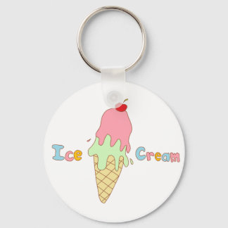 Porte-clés Cône de crème glacée à la menthe fraise