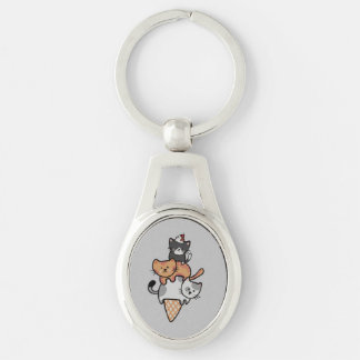 Porte-clés cône de glace chaton