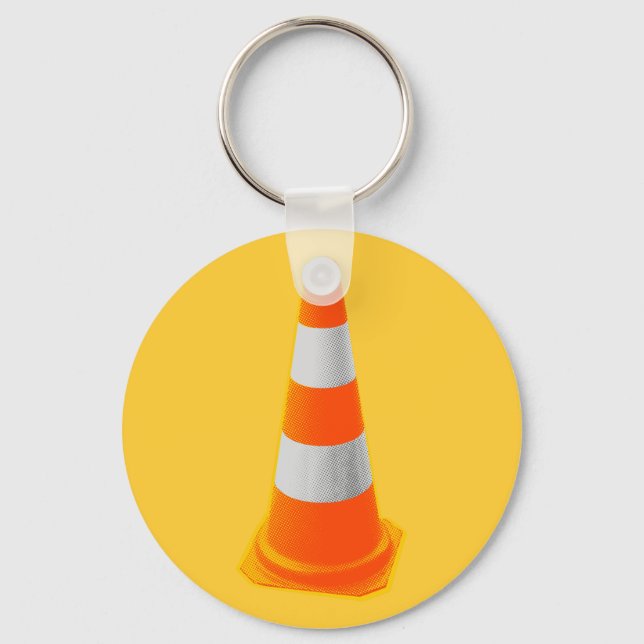 Porte-clés Cône de signalisation avec bandes grises (Recto)