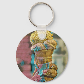 Porte-clés cône vintage de crème glacée