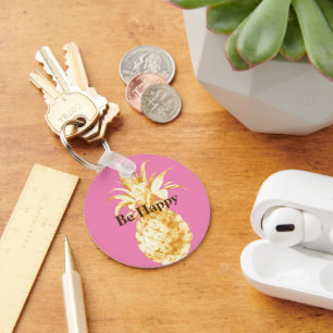 Porte-clés Confetti d'ananas rose jaune