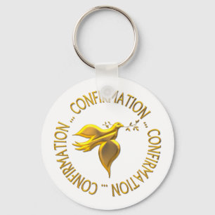 PORTE-CLÉS CONFIRMATION D'OR ET ESPRIT SAINT