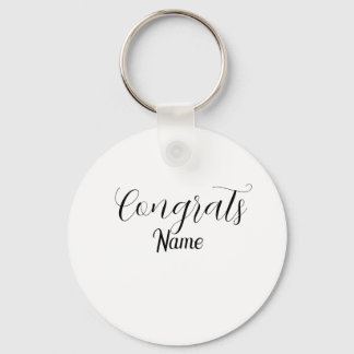 Porte-clés Congrats graduate name simple minimal year class 