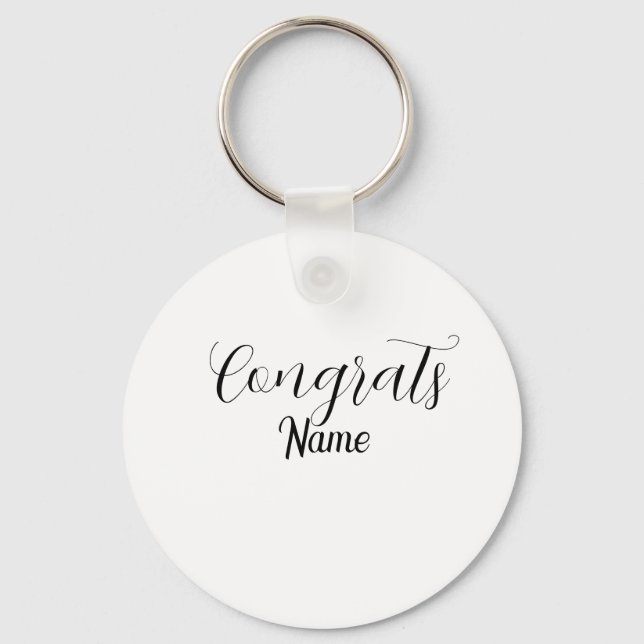 Porte-clés Congrats graduate name simple minimal year class  (Recto)