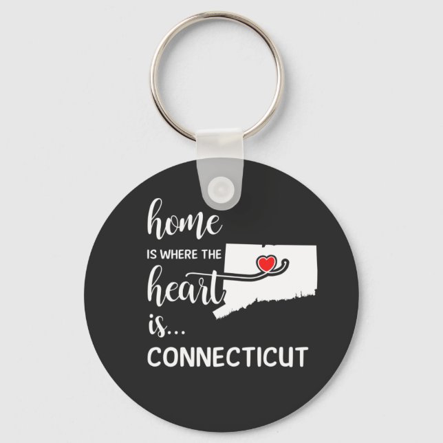 Porte-clés Connecticut home is where the heart is (Recto)
