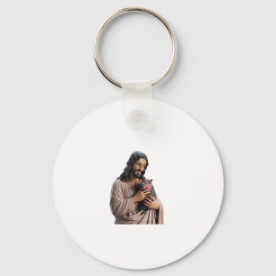 Porte-clés Connexion divine_ Jésus avec Moo Deng Pygmy Hippo