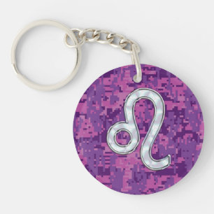 Porte-clés Connexion Leo sur Camouflage numérique Fuchsia ros