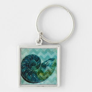 Porte-clés Conque en spirale Shell de turquoise