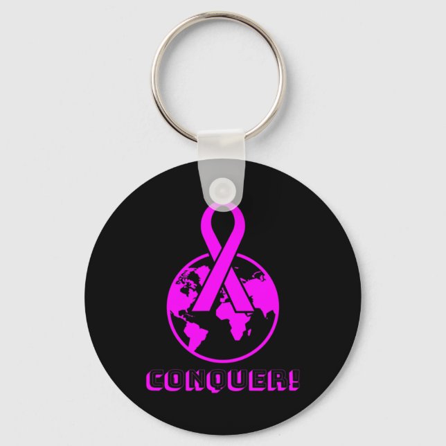 Porte-clés CONQUER ! le monde - combattre le cancer du sein (Recto)