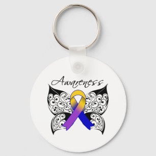 Porte-clés Conscience de papillon de tatouage - cancer de la