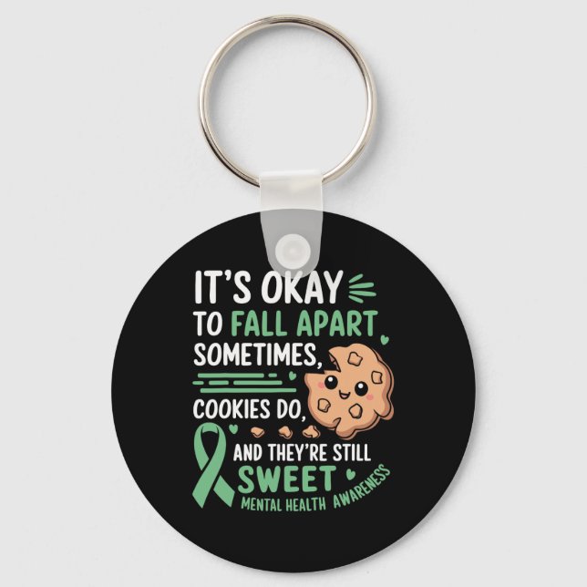 Porte-clés Conscience de santé mentale de cookie drôle  (Recto)