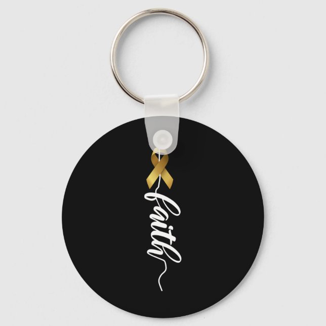 Porte-clés Conscience du cancer chez l'enfant Sensibilisation (Recto)