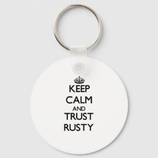 Porte-clés Conserver calme et FIDUCIE Rusty