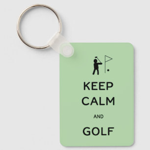 Porte-clés Conserver le calme et le golf personnalisés