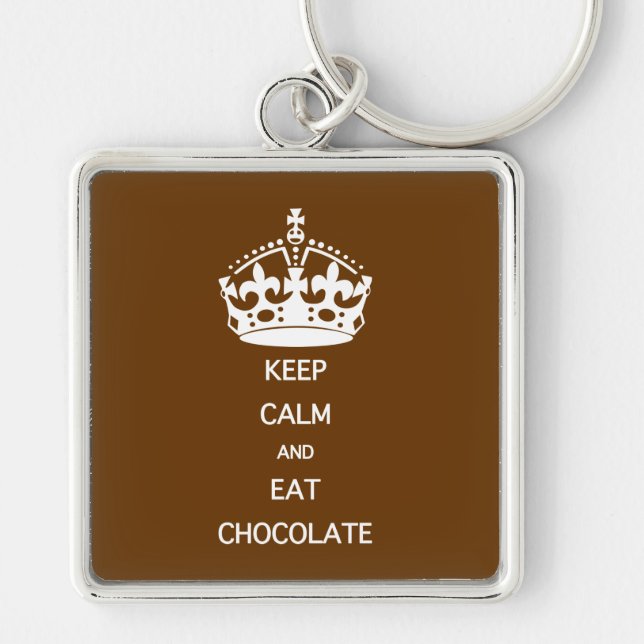 PORTE-CLÉS CONSERVEZ LE CHOCOLAT DE MANGE CALME (Devant)