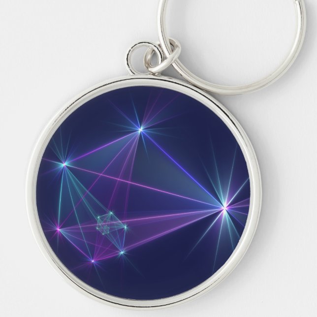 Porte-clés Constellation, art fractal abstrait fantastique (Devant)