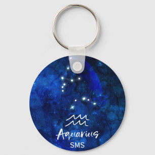 Porte-clés Constellation du zodiaque du Verseau Monogramme Ga