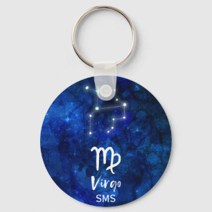 Porte-clés Constellation du zodiaque Vierge Galaxie bleue Mon
