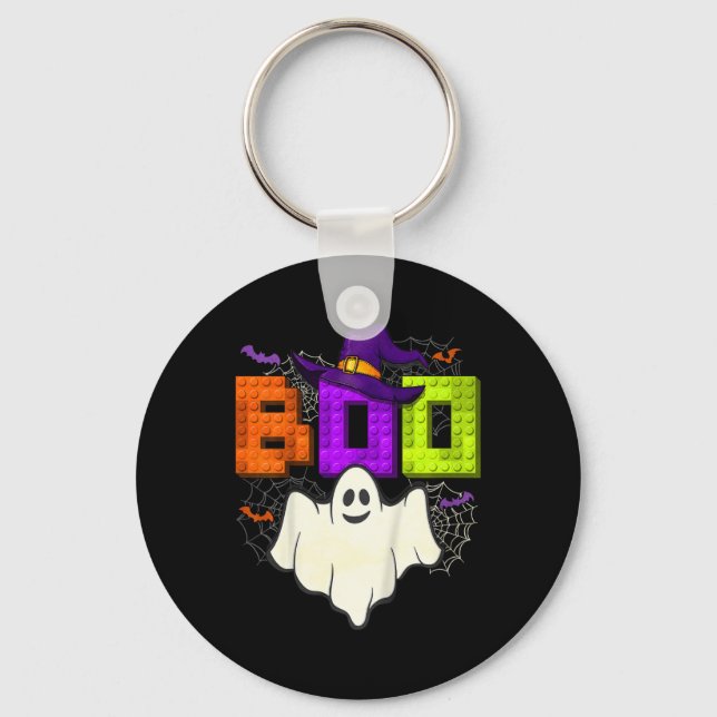 Porte-clés Construction de briques Boo Halloween Ghost Witch  (Recto)